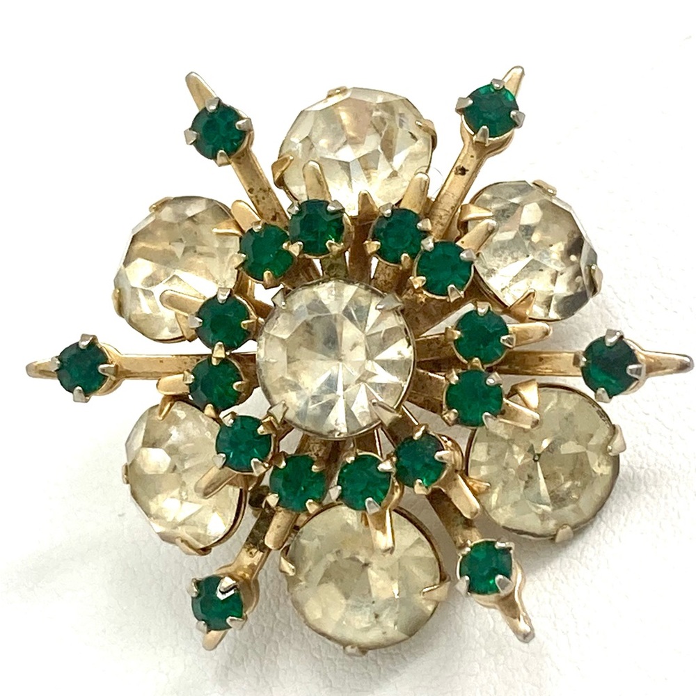 Vintage Rhinestone Brooch 1950s